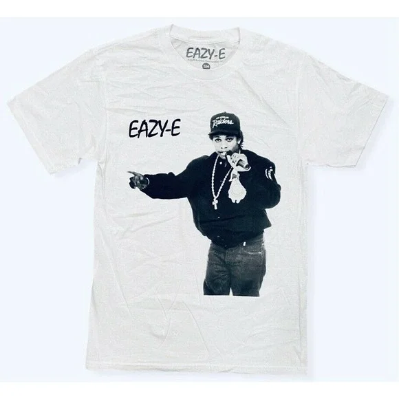 Eazy-E NWA Men's Officially Licensed Graphic Hip Hop Rap Tee T-Shirt White